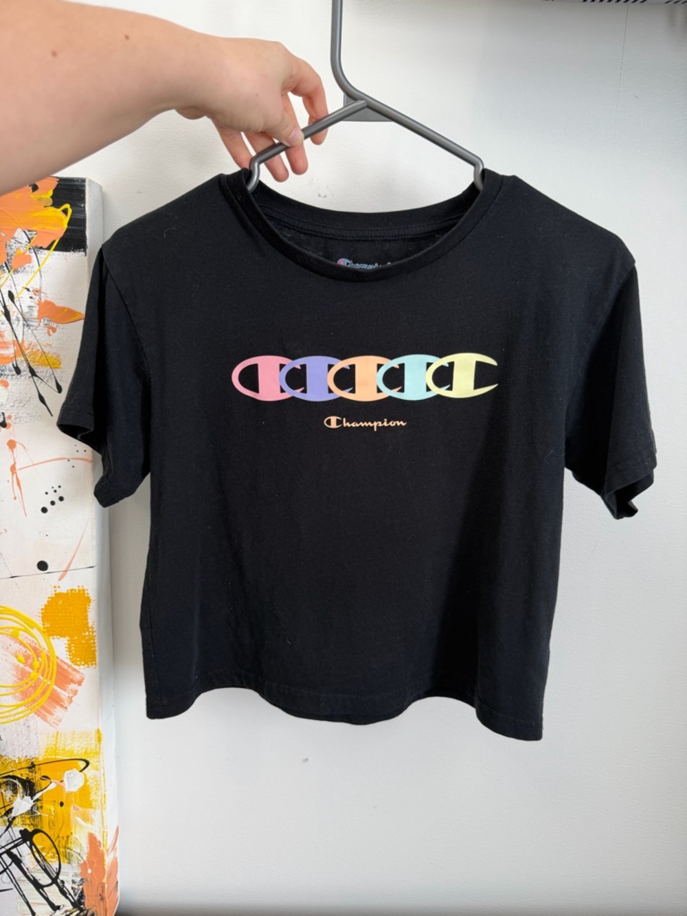 Champion Black Crop Top Médium